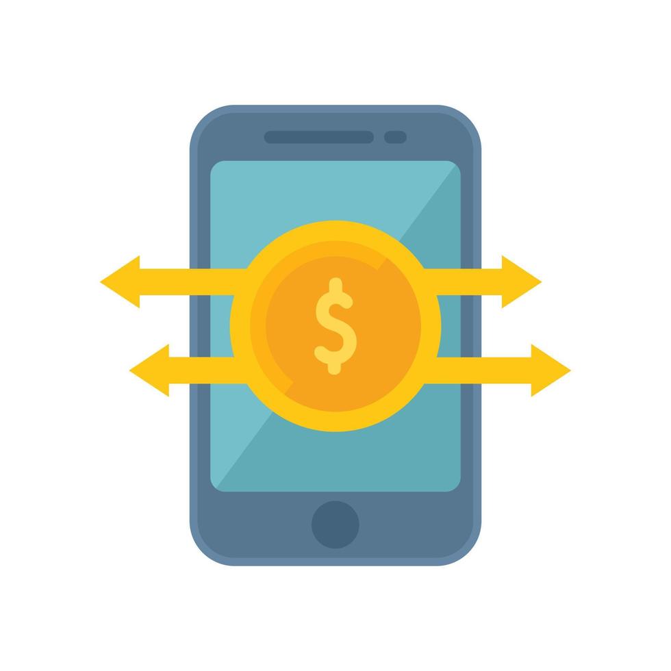 Smartphone monetize icon flat vector. Media content vector