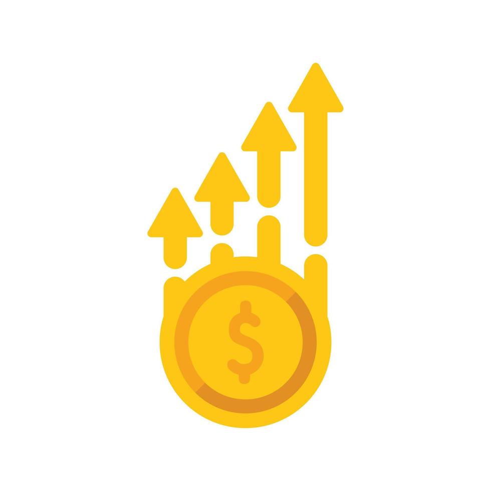 Money increase icon flat vector. Mobile business vector