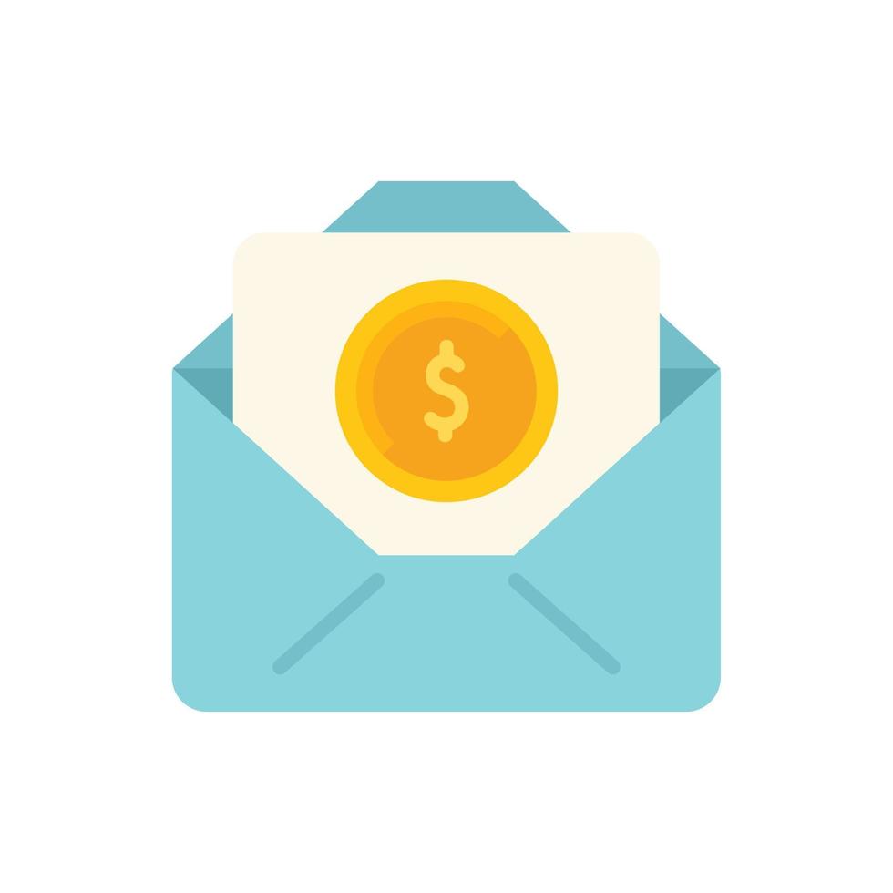 Monetize mail icon flat vector. Mobile audience vector