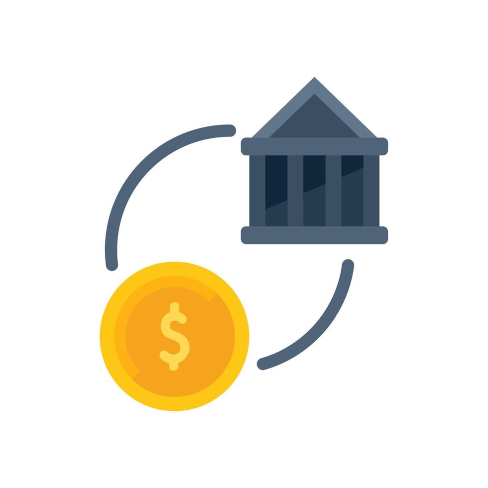 Bank money icon flat vector. Social mobile vector