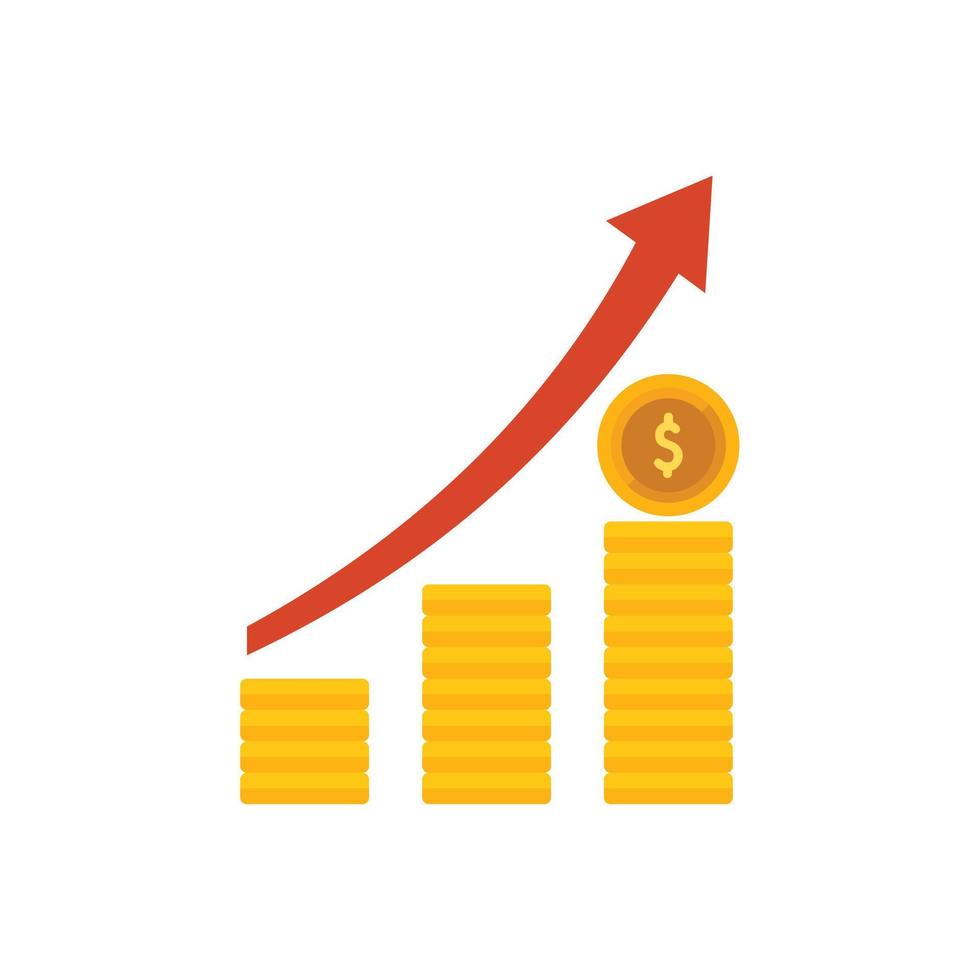 Grow monetize icon flat vector. Mobile strategy vector