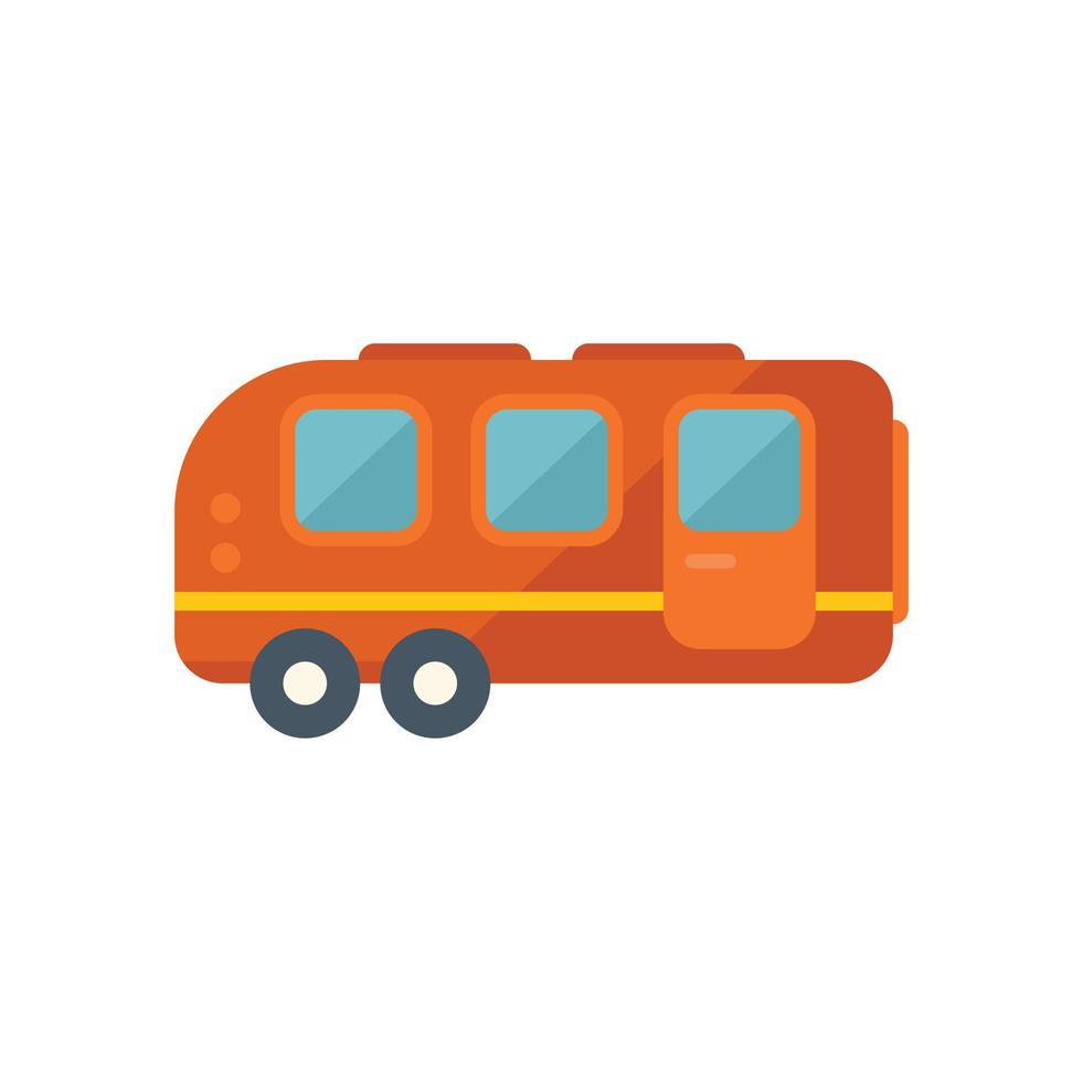 Auto camping icon flat vector. Car camper vector