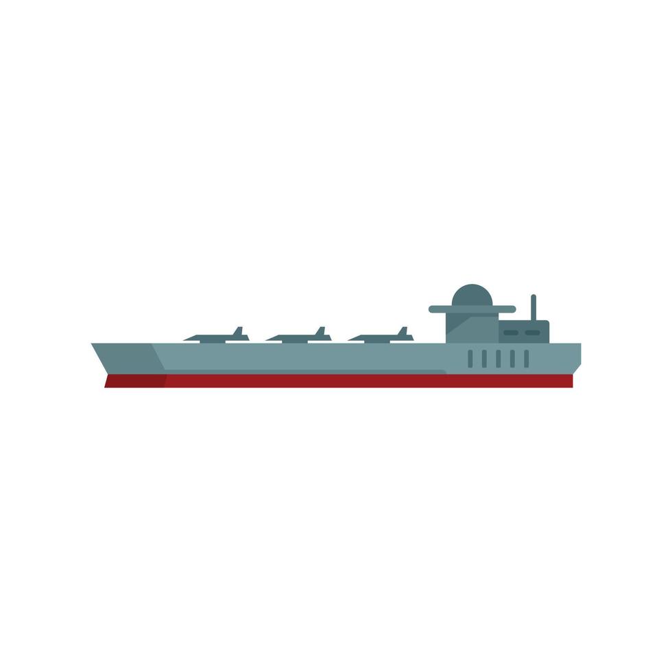 Weapon carrier ship icon flat vector. Navy battleship vector