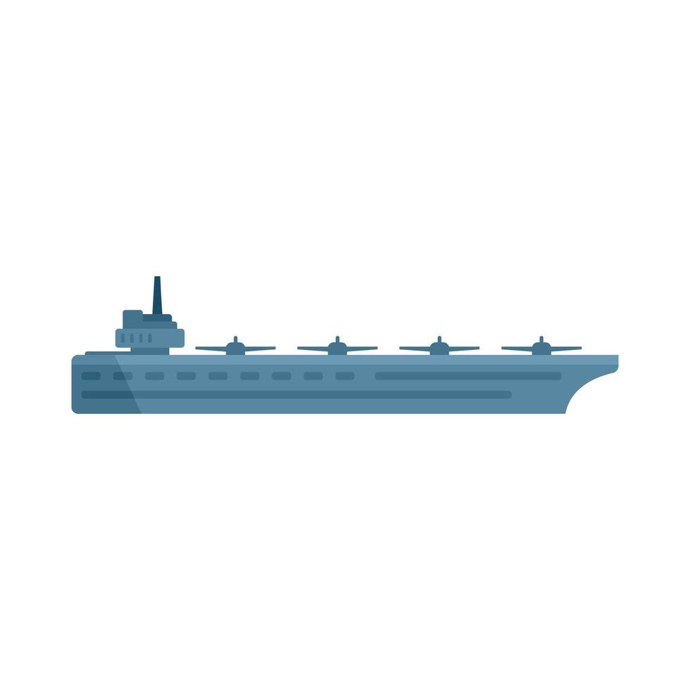 icono de portaaviones de guerra vector plano. barco de la Armada