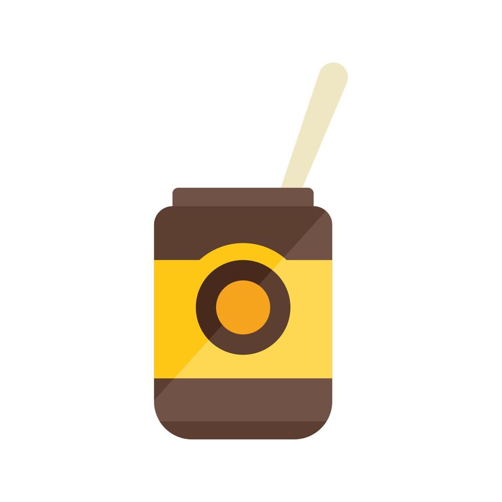 Open chocolate paste icon flat vector. Cream cocoa vector