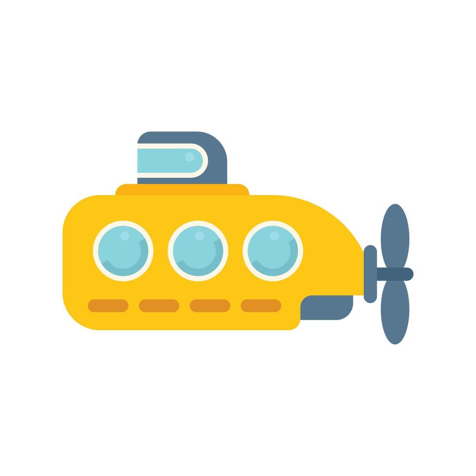 Underwater bathyscaphe icon flat vector. Submarine ship vector