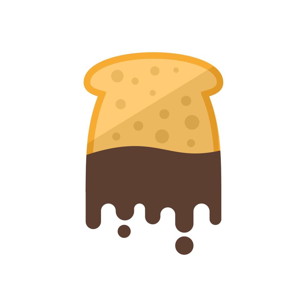 Chocolate paste bread icon flat vector. Spread jar vector