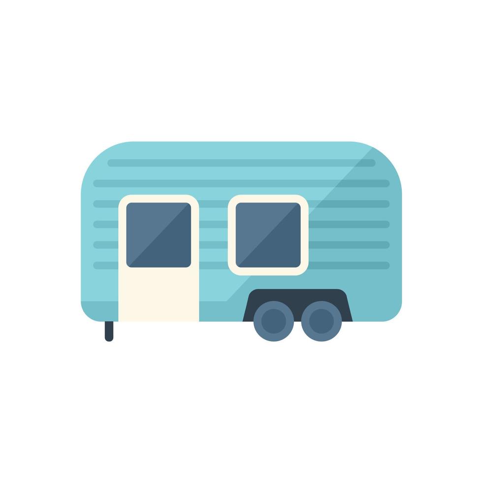 Recreational trailer icon flat vector. Car camper vector