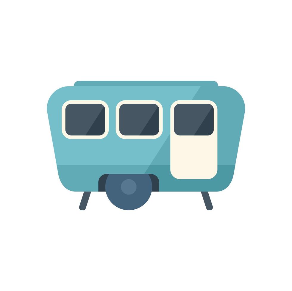 Camper icon flat vector. Auto bus vector