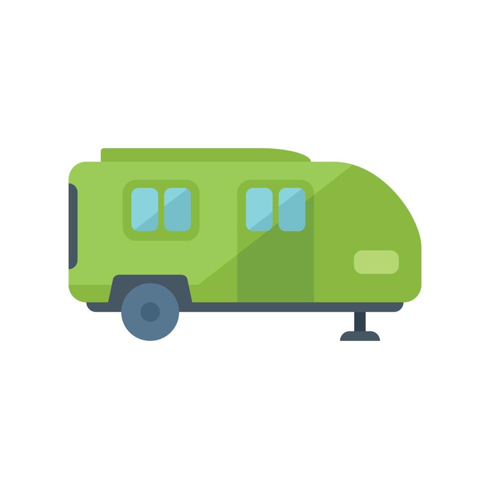 Camper caravan icon flat vector. Car auto vector