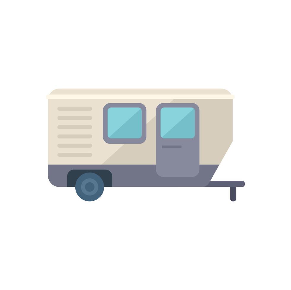 Trailer icon flat vector. Camper car vector