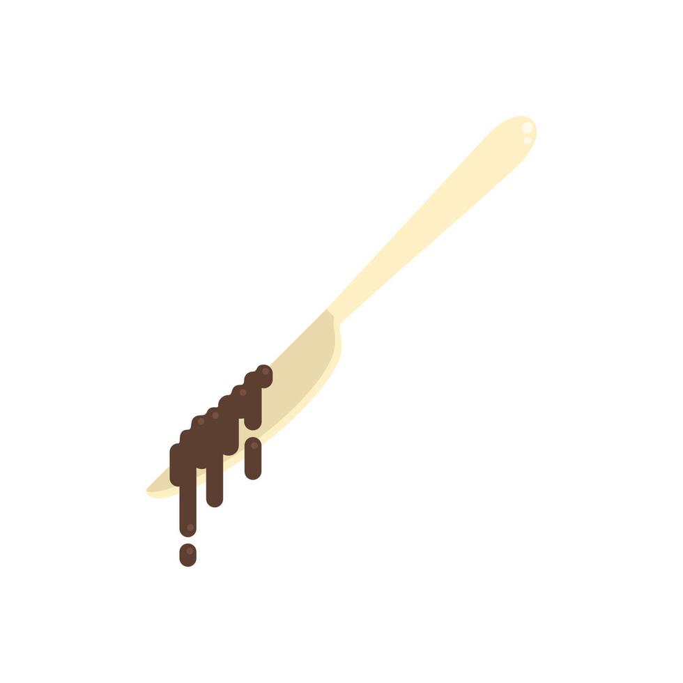 Fresh cocoa cream icon flat vector. Paste jar vector