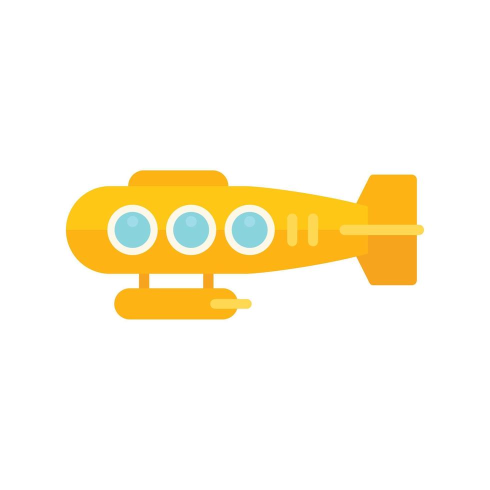 Bathyscaphe ship icon flat vector. Sea submarine vector