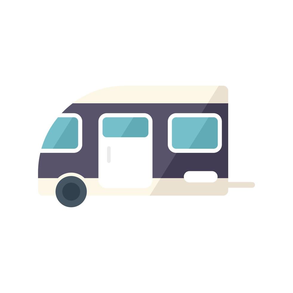 Holiday motorhome icon flat vector. Camper car vector