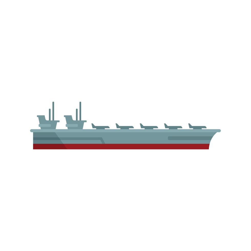 icono de portaaviones militar vector plano. barco de la Armada