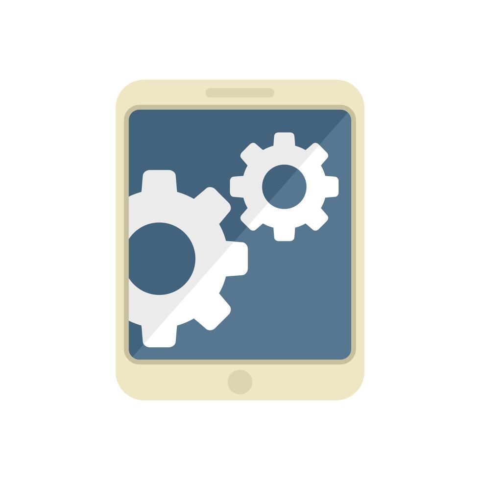 Update tablet icon flat vector. Phone broken vector