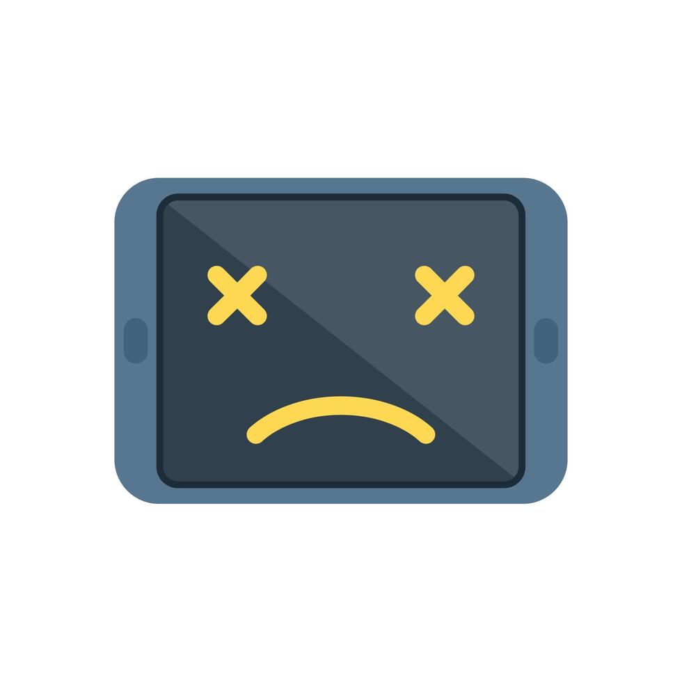 Broken tablet icon flat vector. Repair phone vector