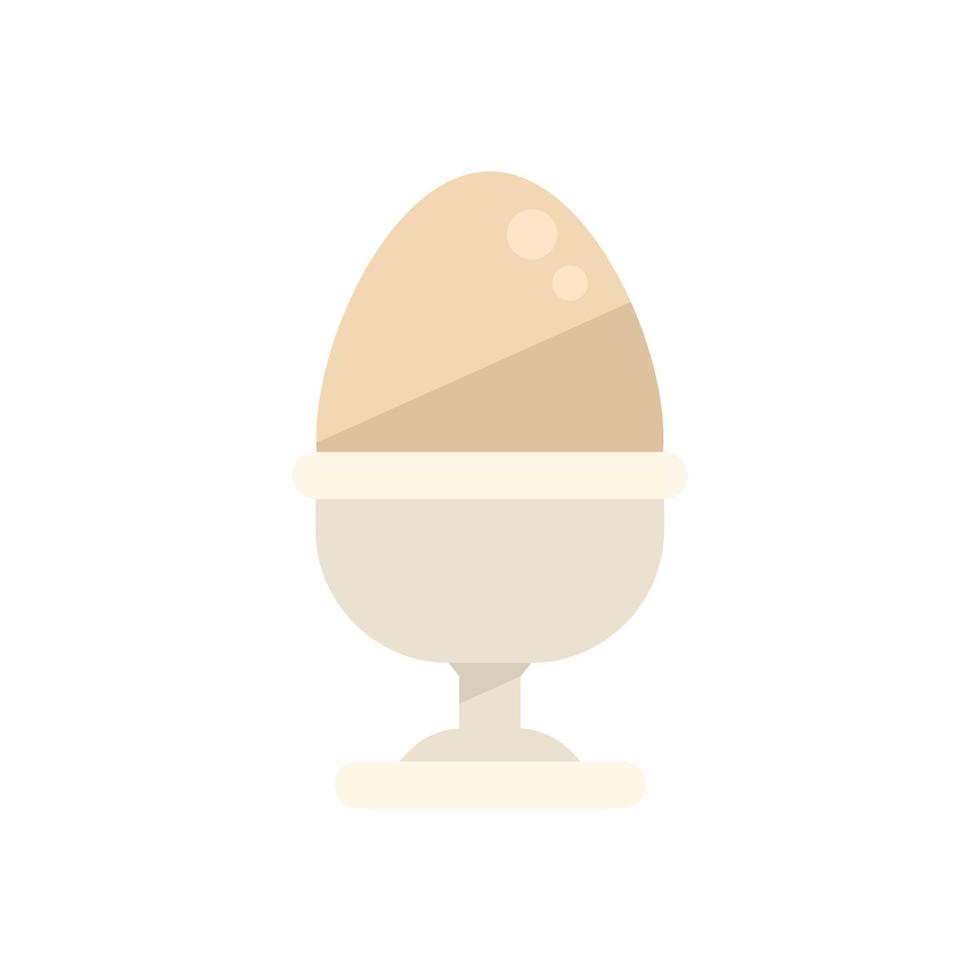 Boiled egg breakfast icon flat vector. Healthy food vector