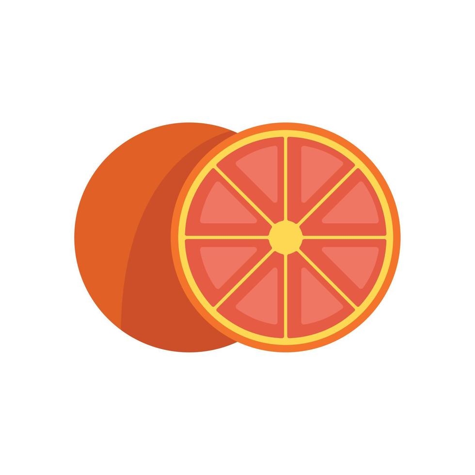 Breakfast grapefruit icon flat vector. Citrus fruit vector