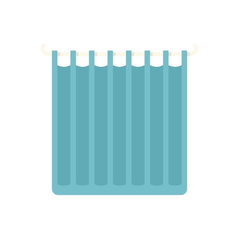 Shower curtain icon flat vector. Clean bathtub vector