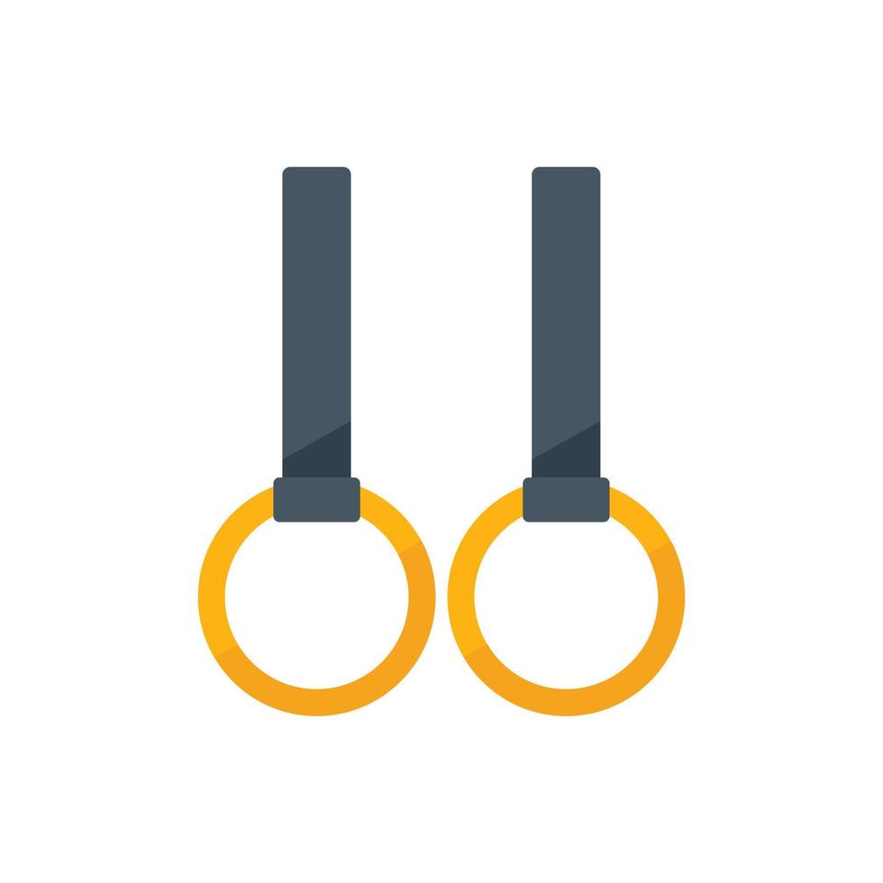 Gym rings icon flat vector. Sport healthy vector