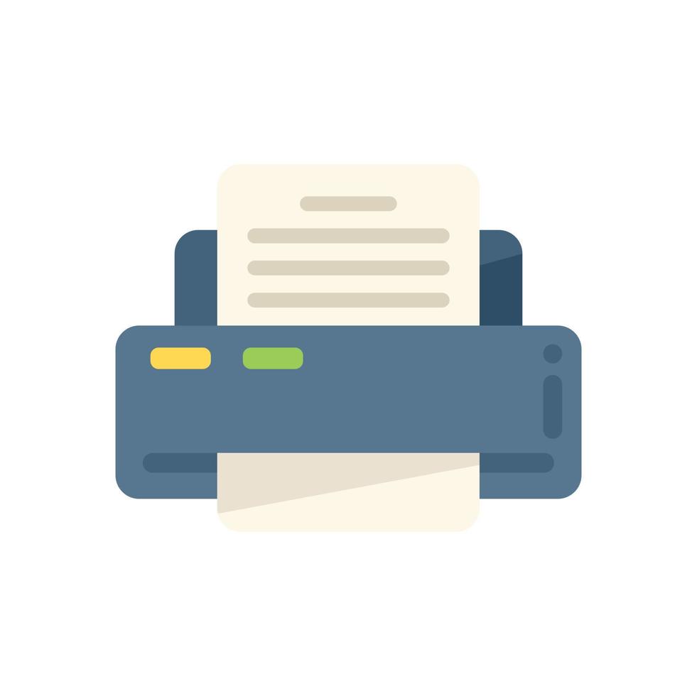Printer report icon flat vector. Business document vector