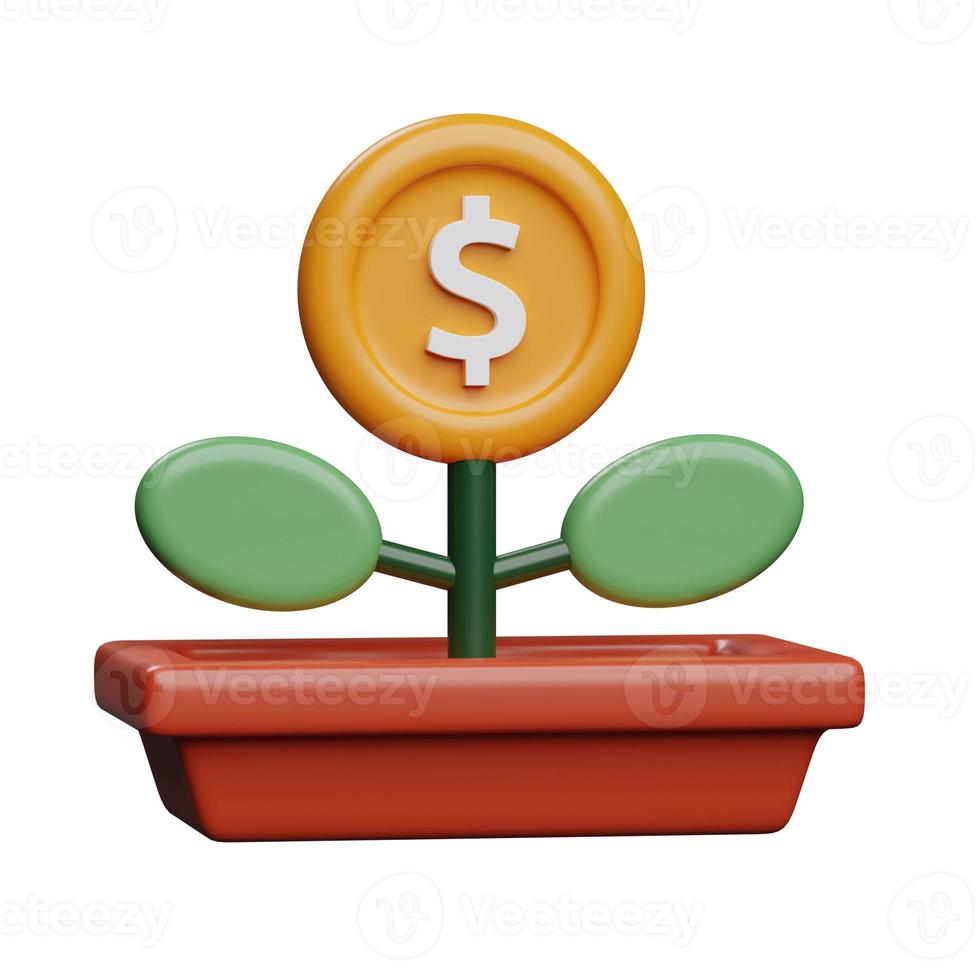 Income growth 3D icon design photo