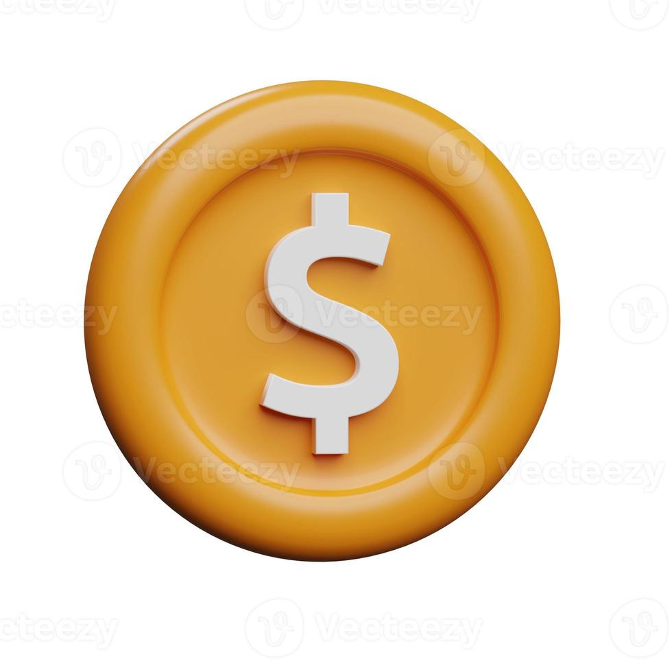 3D gold coin icon design photo