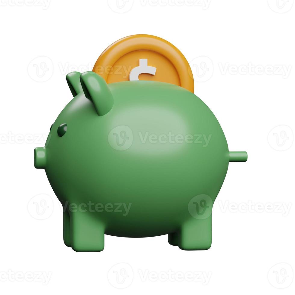 Piggy bank 3D icon design photo