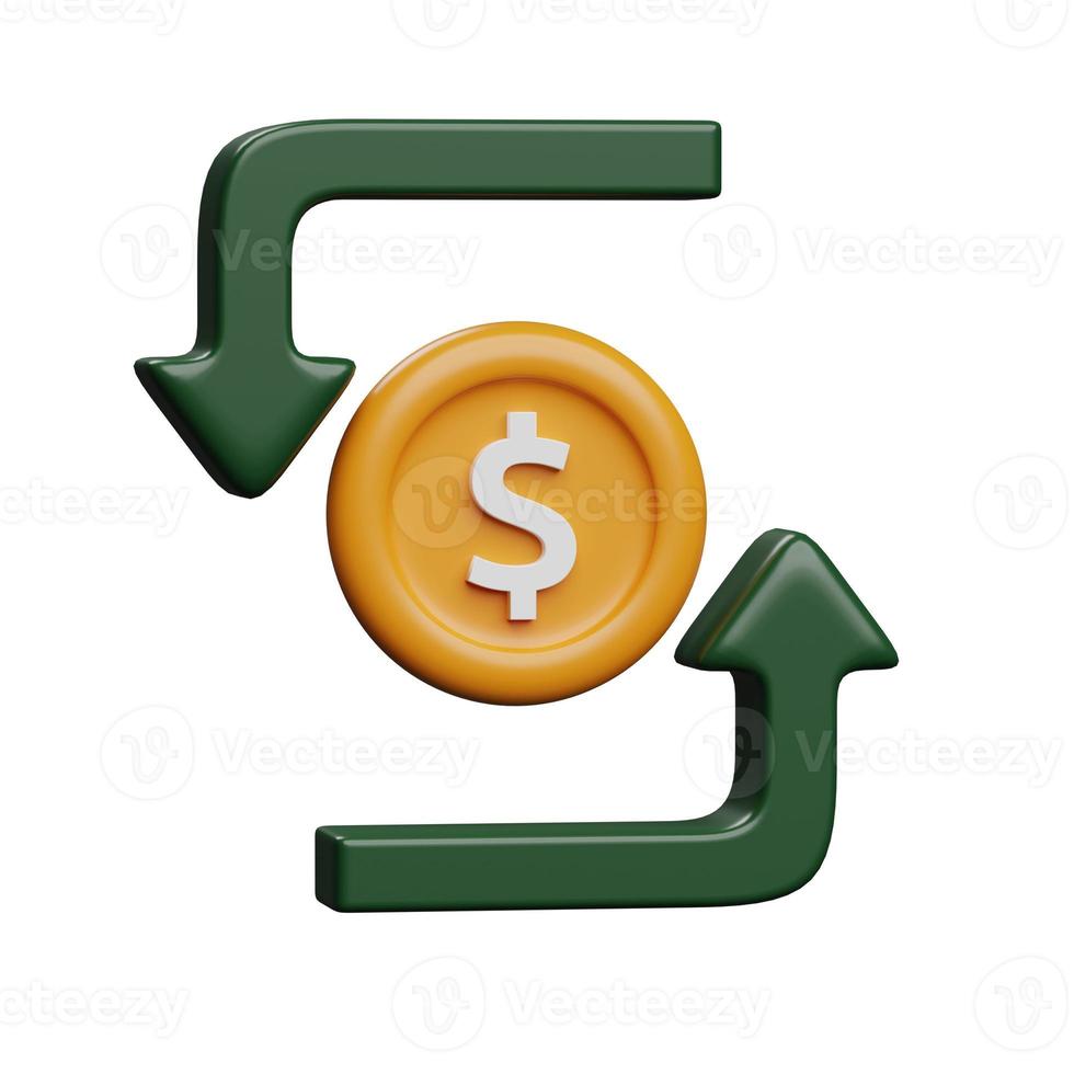 Money exchange 3D icon design photo