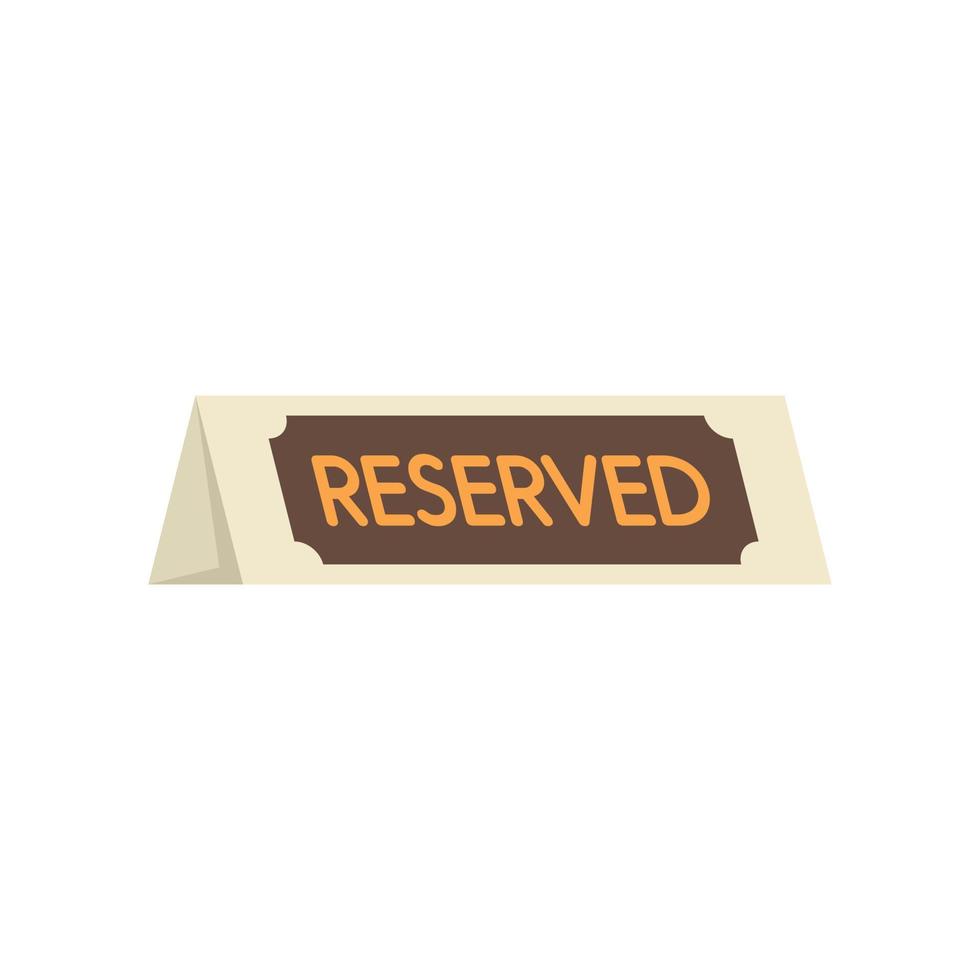 Restaurant reserved icon flat vector. Dinner dish vector