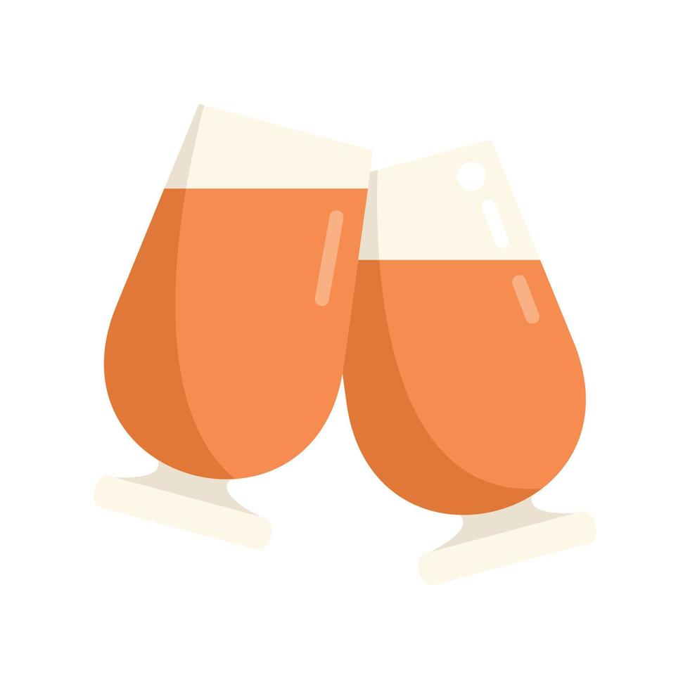 Drink cheers icon flat vector. Glass toast vector