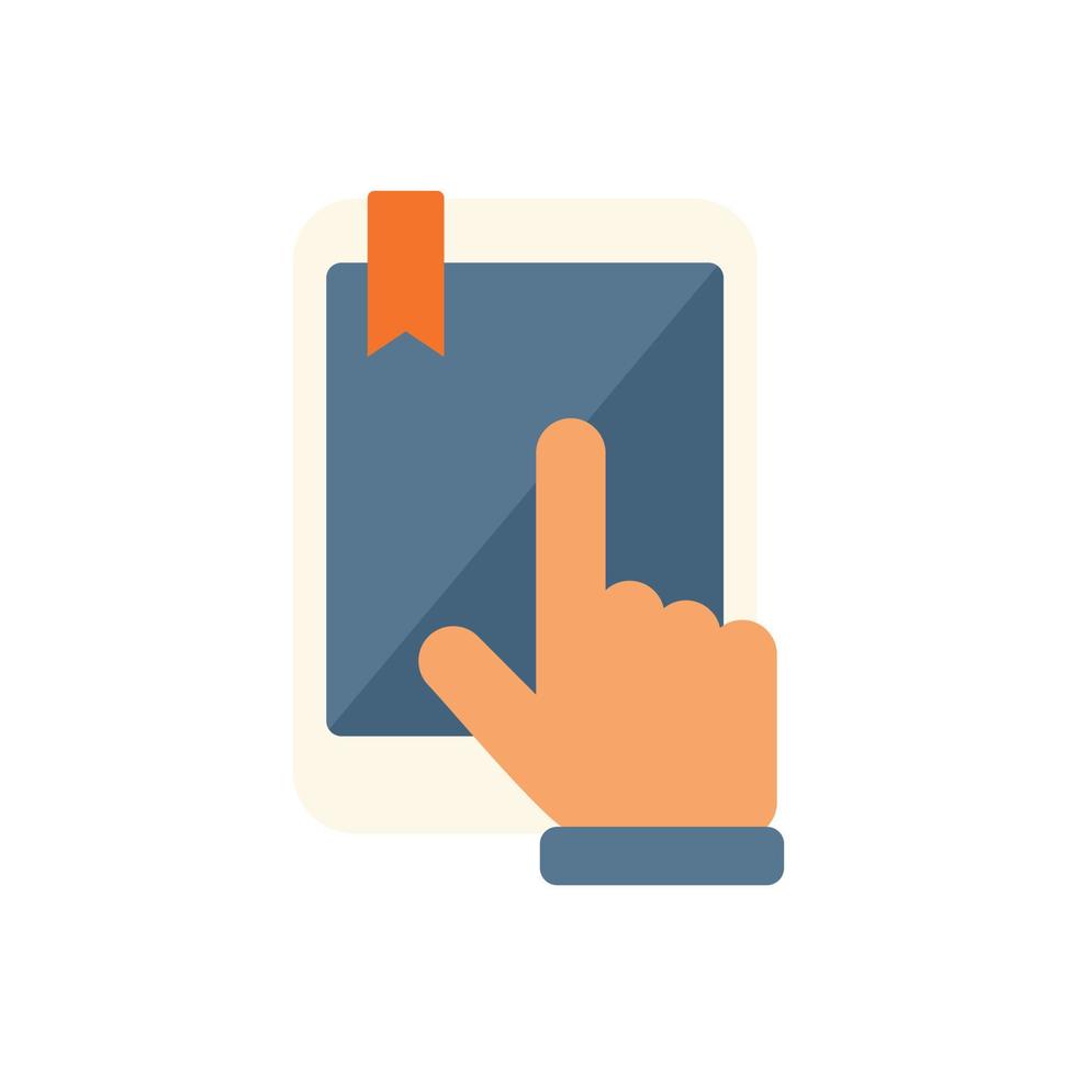 Touch online training icon flat vector. Web course vector