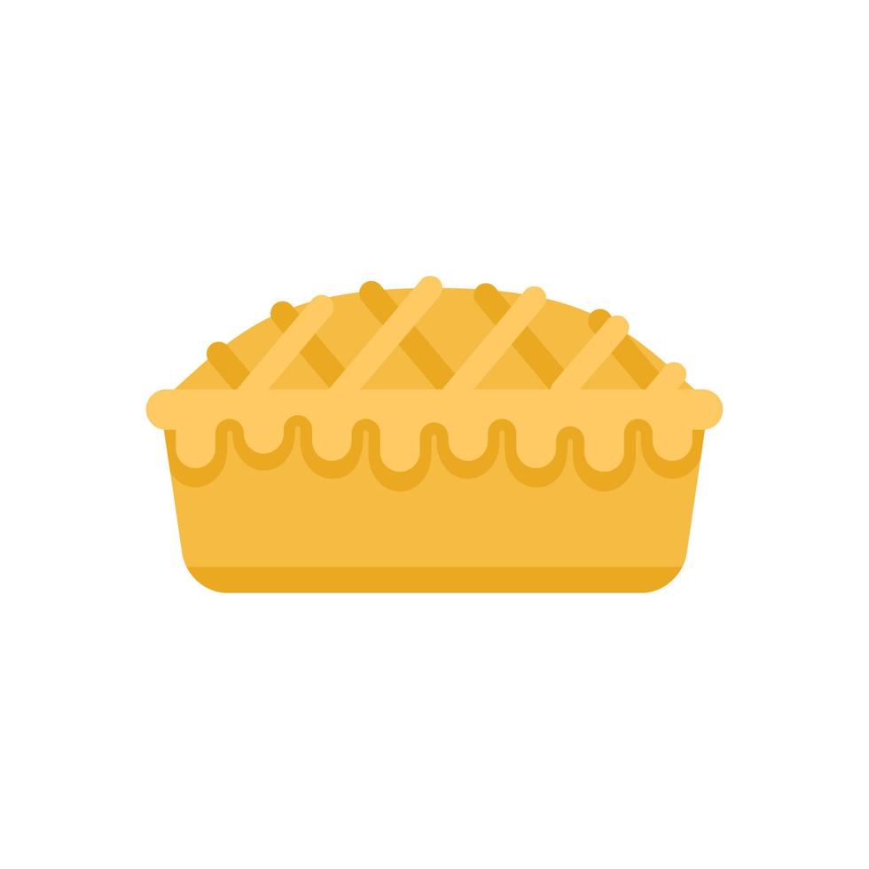 Apple pie cream icon flat vector. Cake dessert vector