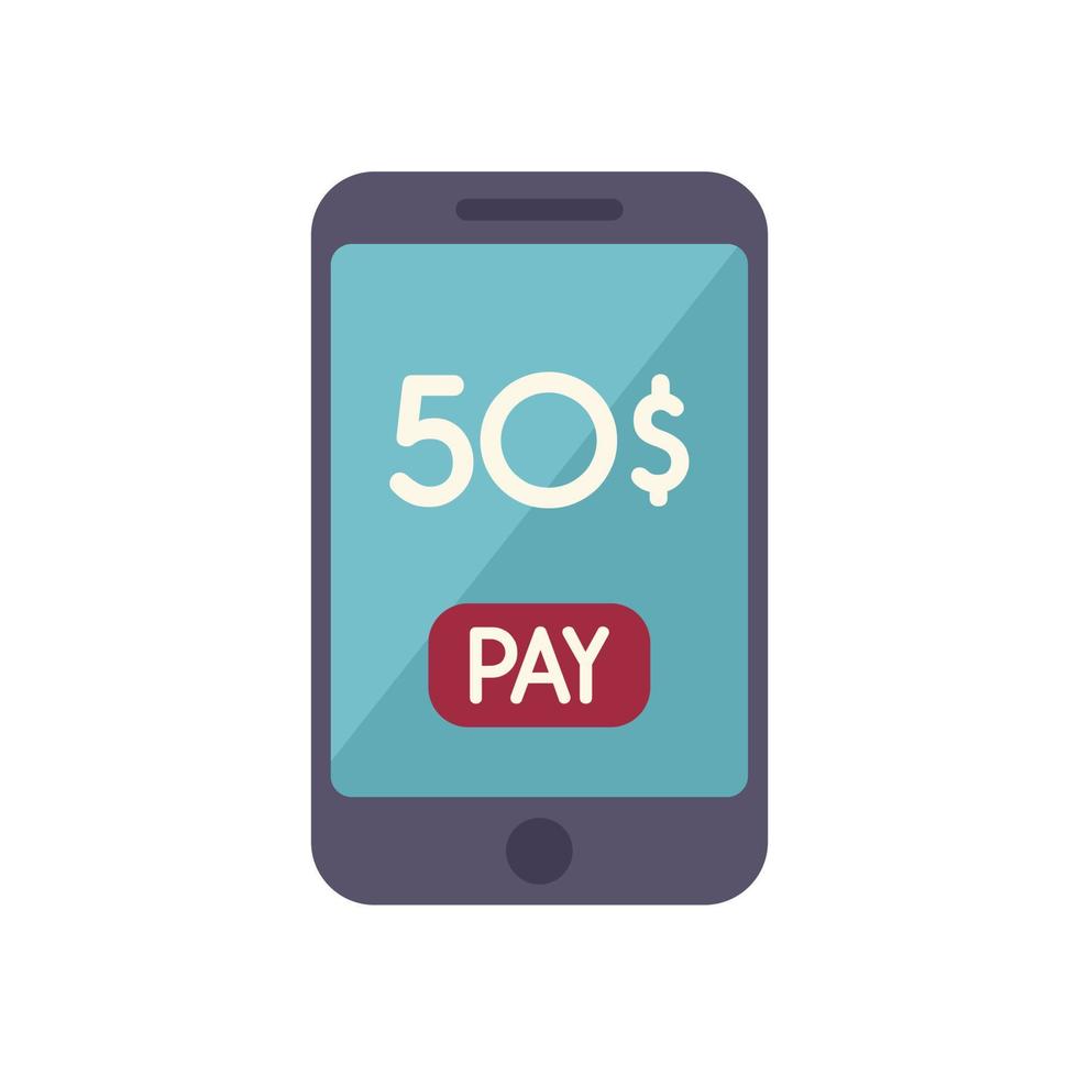 Mobile fast payment icon flat vector. Digital service vector