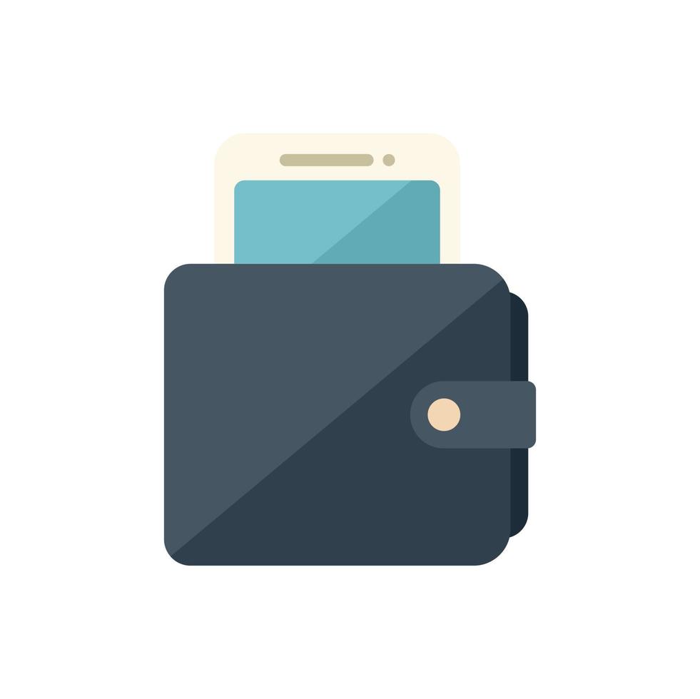 Web money wallet icon flat vector. Online pay vector