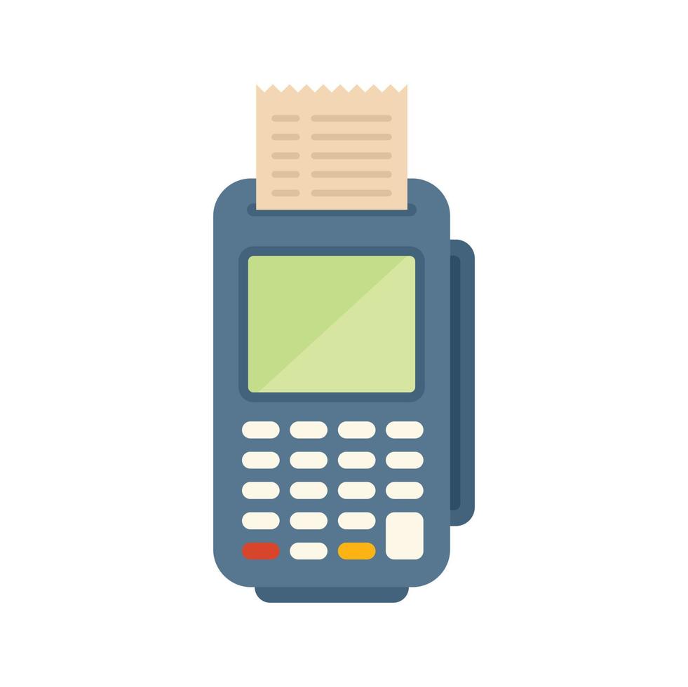 Payment terminal icon flat vector. Money pay vector