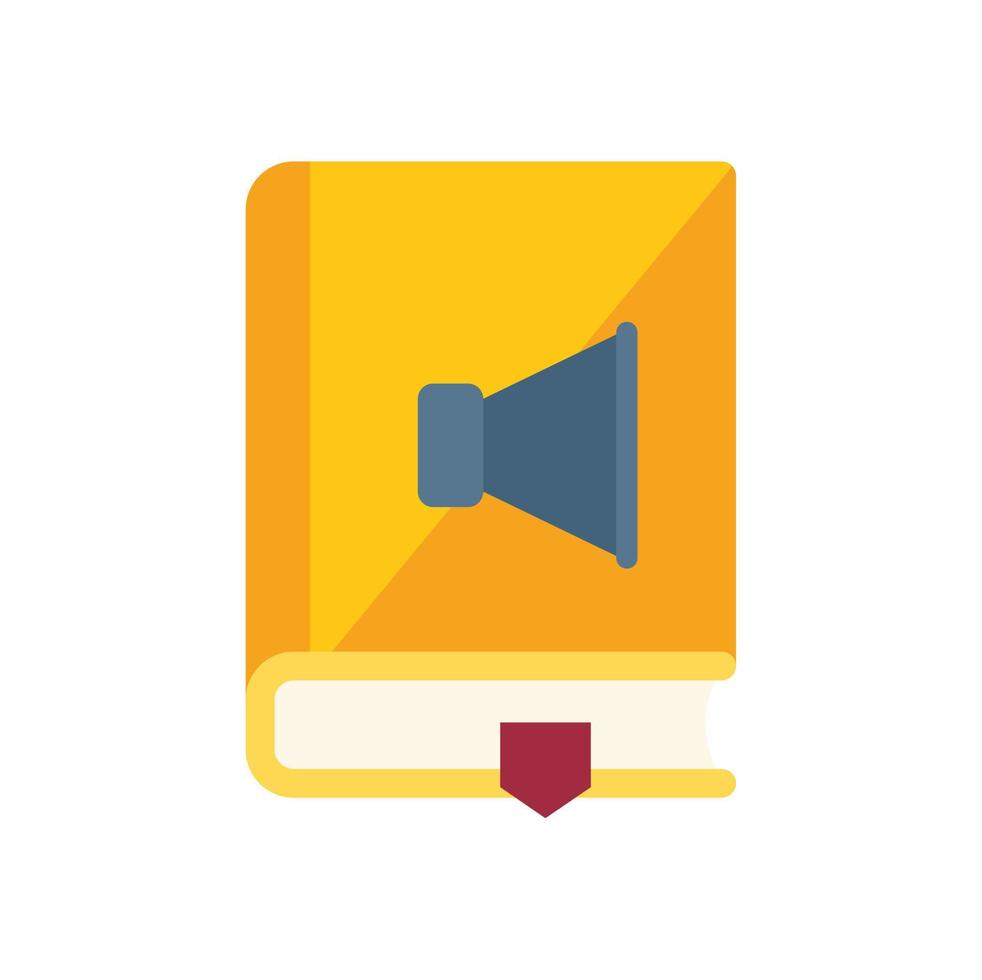 Audio book icon flat vector. Web video vector