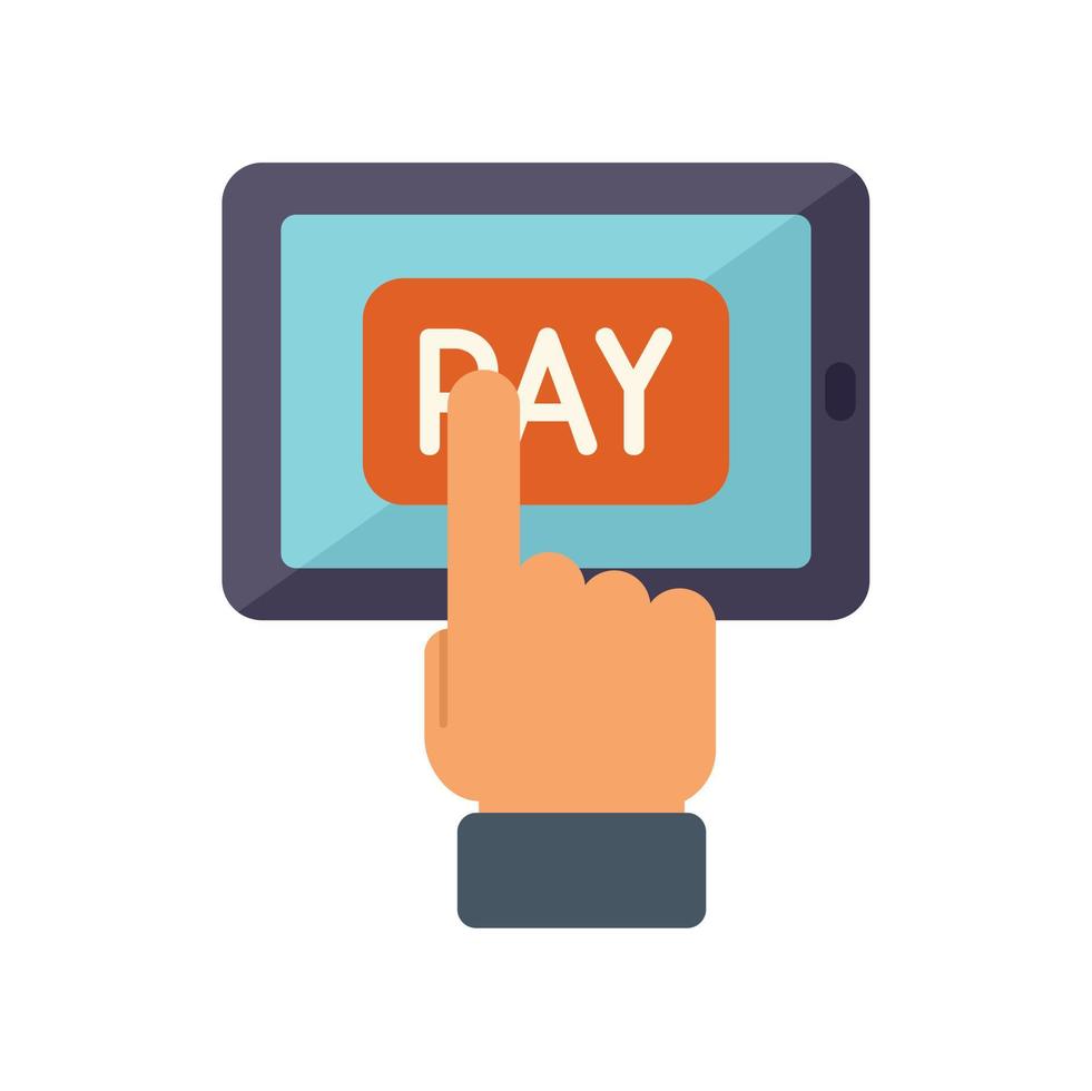 Pay mobile icon flat vector. Online money vector