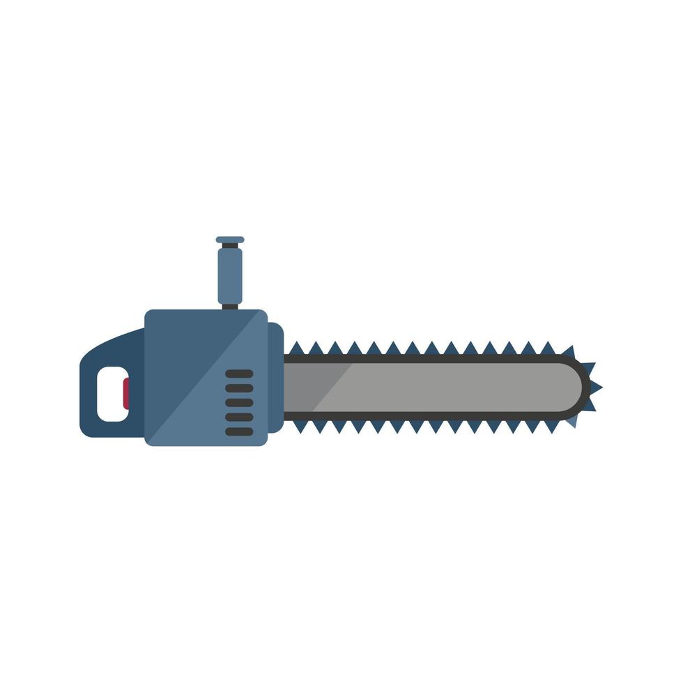 Cut electric saw icon flat vector. Chainsaw tool vector