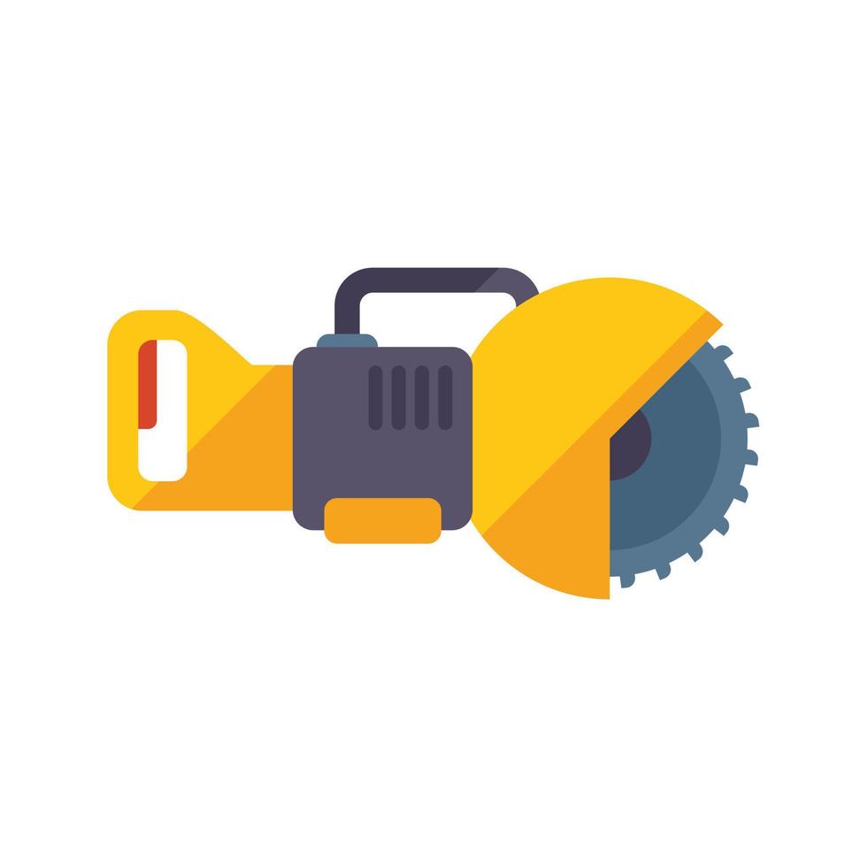 Hand electric saw icon flat vector. Power chain vector