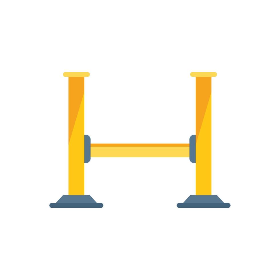Fix car lift icon flat vector. Auto garage vector