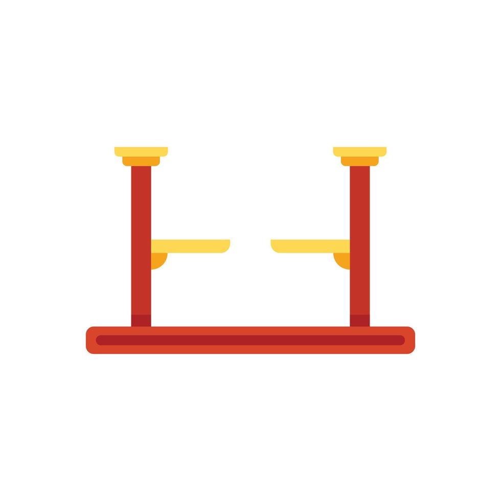 Service car lift icon flat vector. Auto garage vector