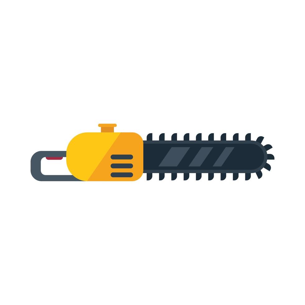 Chainsaw icon flat vector. Saw tool vector