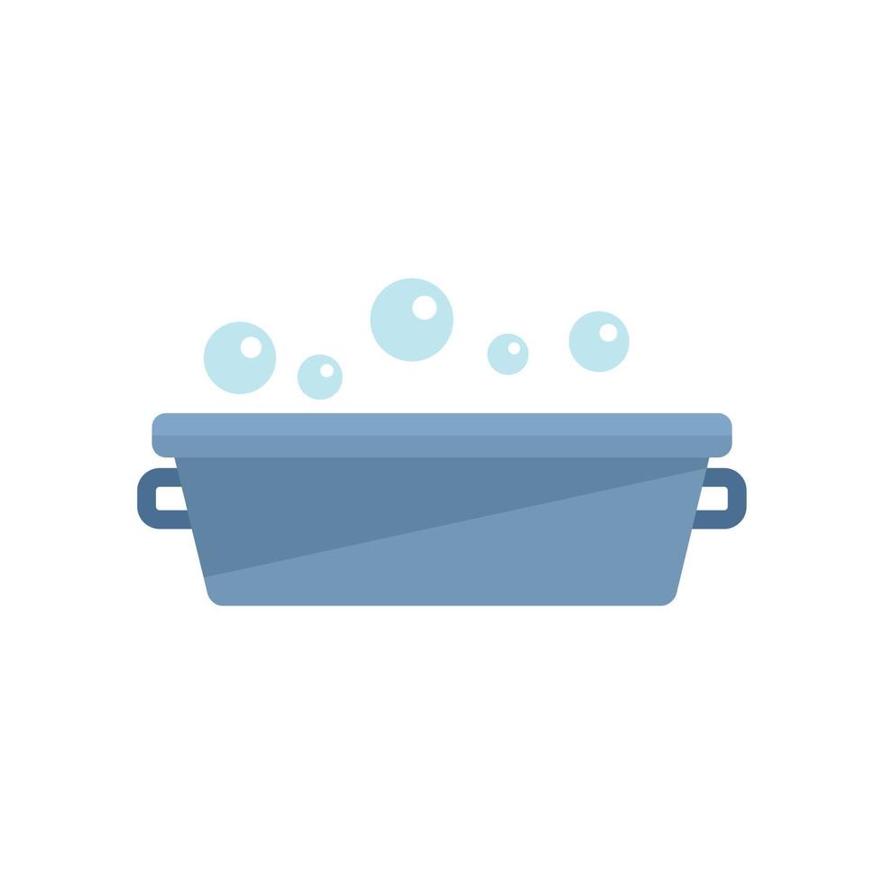 Foot bath process icon flat vector. Feet massage vector