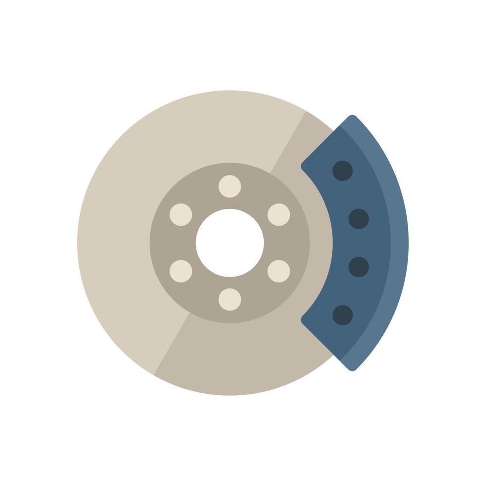 Car brake disk icon flat vector. Disc pad vector