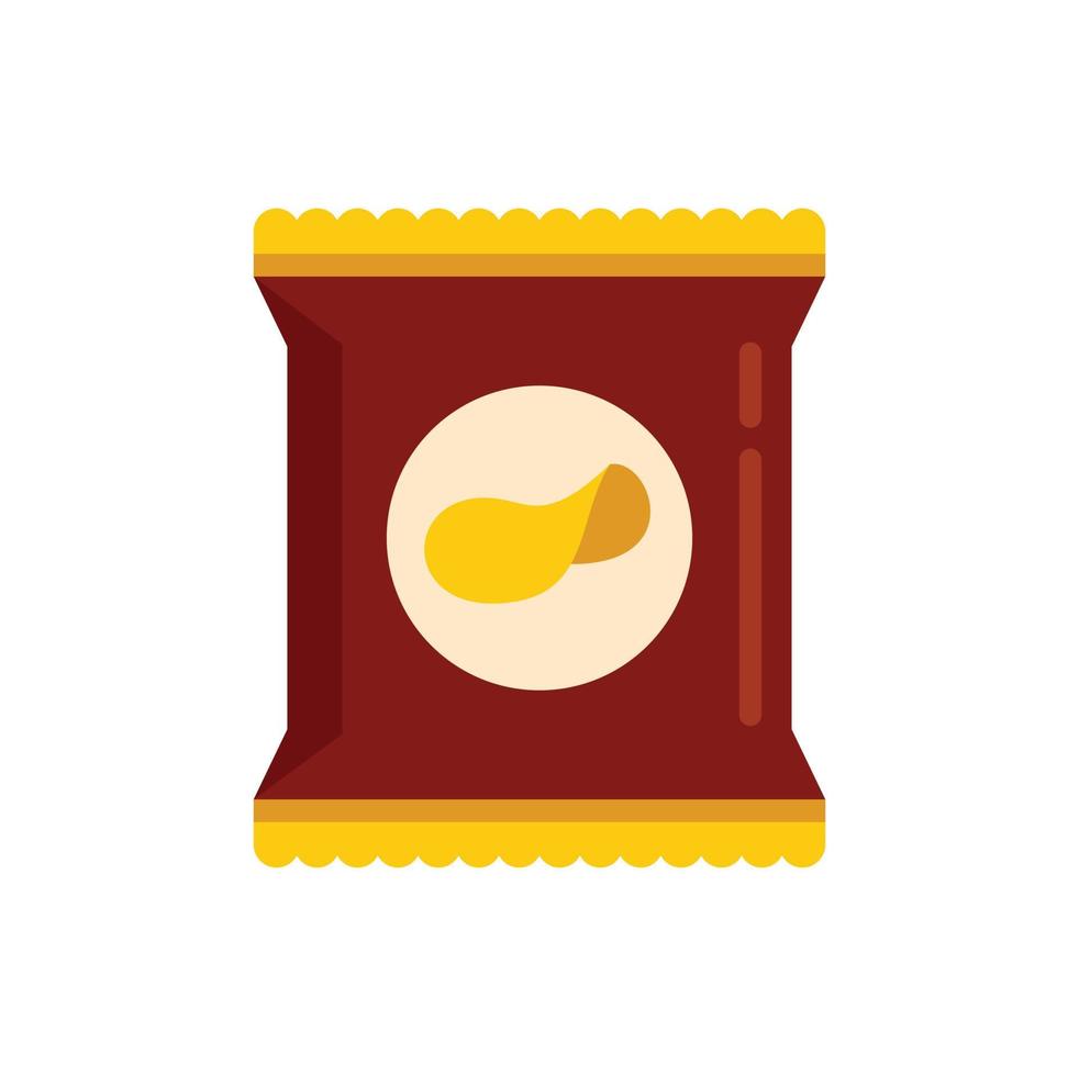 Chips pack icon flat vector. Granola food vector