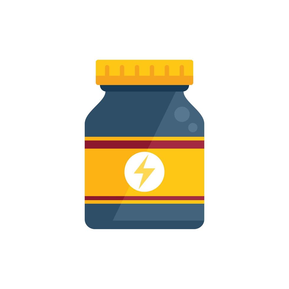 Protein mass icon flat vector. Sport nutrition vector