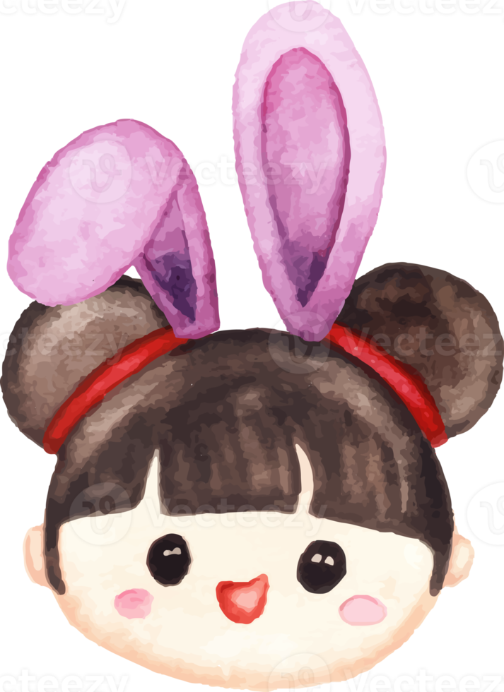 watercolor chinese new year girl png