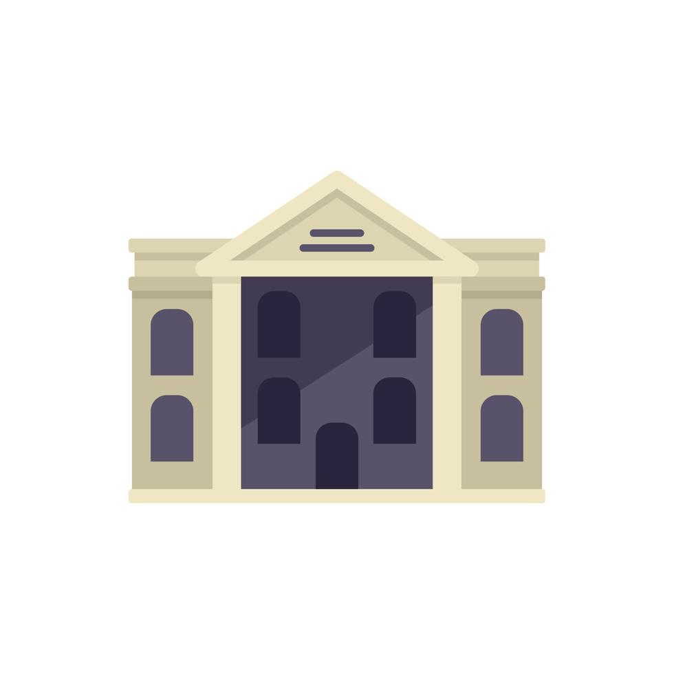 Bank building icon flat vector. Finance payment vector